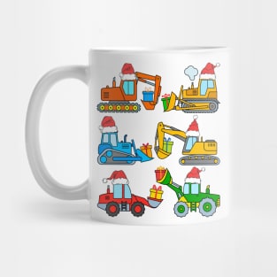 Christmas Excavator Construction Diggers Gifts Satna Hats Kids Mug